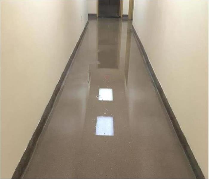 hallways flooded with water
