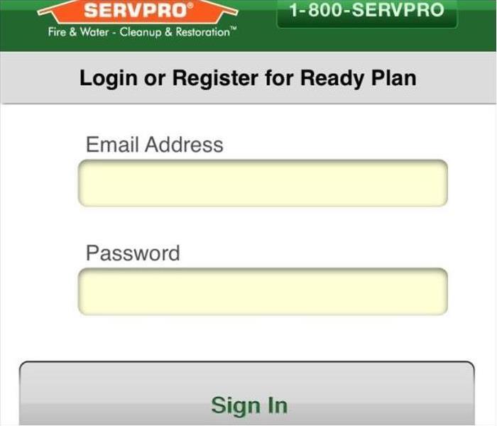 screen cap of SERVPRO ERP login screen